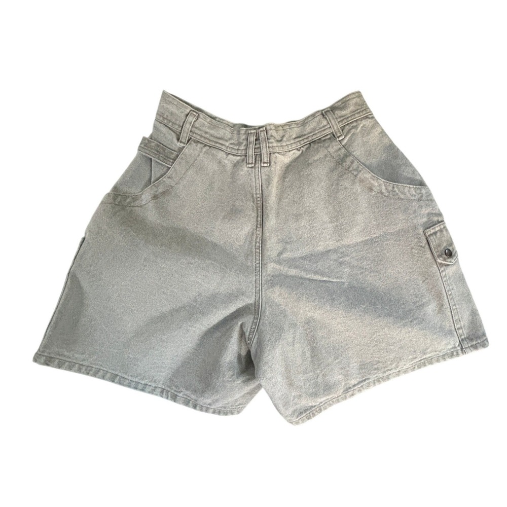 Chlorophylle High Waisted Cargo Shorts Grey Cotton Canvas Utility Made in Canada